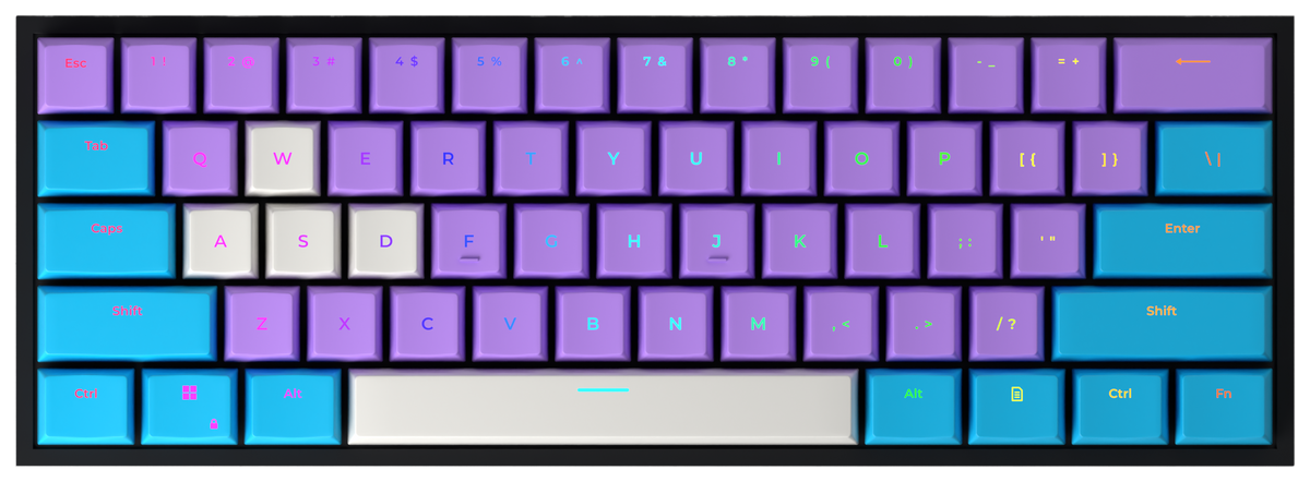 Cheer100 60% gaming keyboard, top-down view