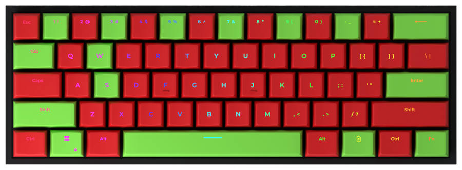 Cherry Limeade 60% gaming keyboard, top-down view