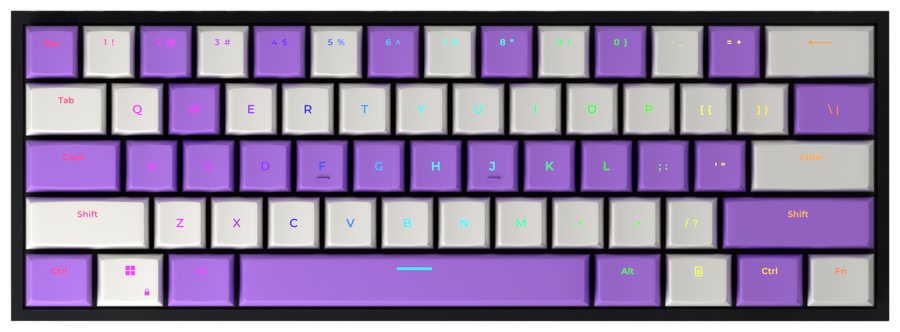 Morada 60% gaming keyboard, top-down view