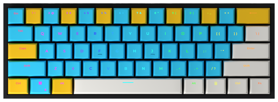 Ninja 60% gaming keyboard, top-down view