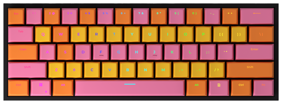 Dusk 60% gaming keyboard, top-down view