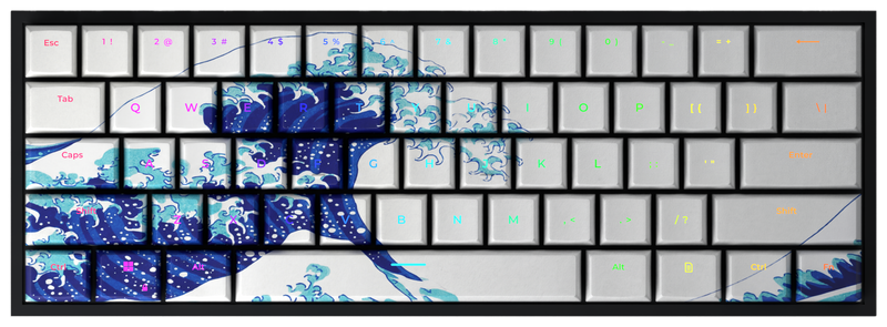 Waves T60 Pro 60% gaming keyboard, top-down view
