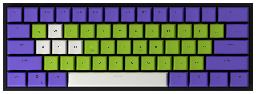 Infinity + Beyond 60% gaming keyboard, top-down view