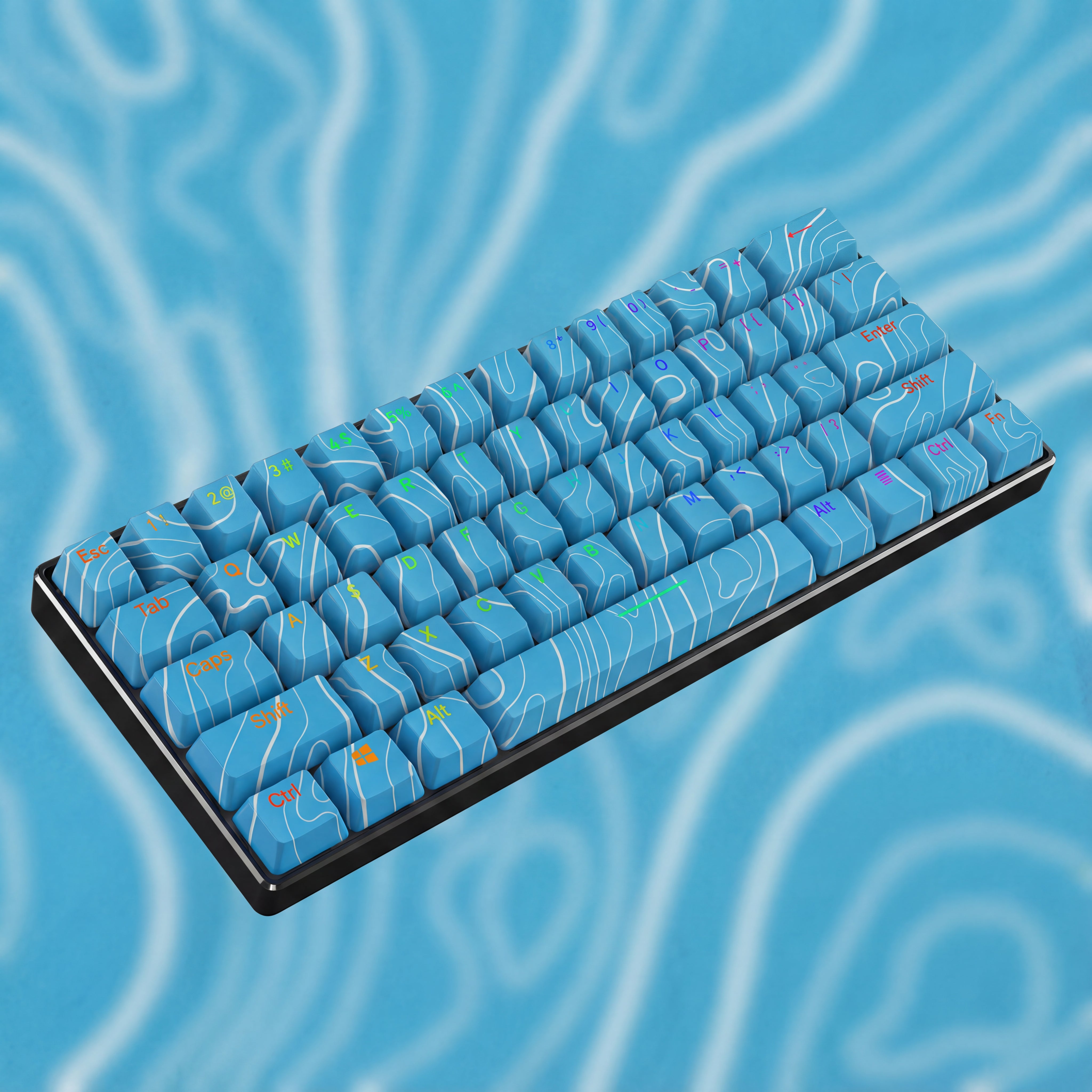 Blue Damascus T60 Pro Keyboard - [alt_customs]