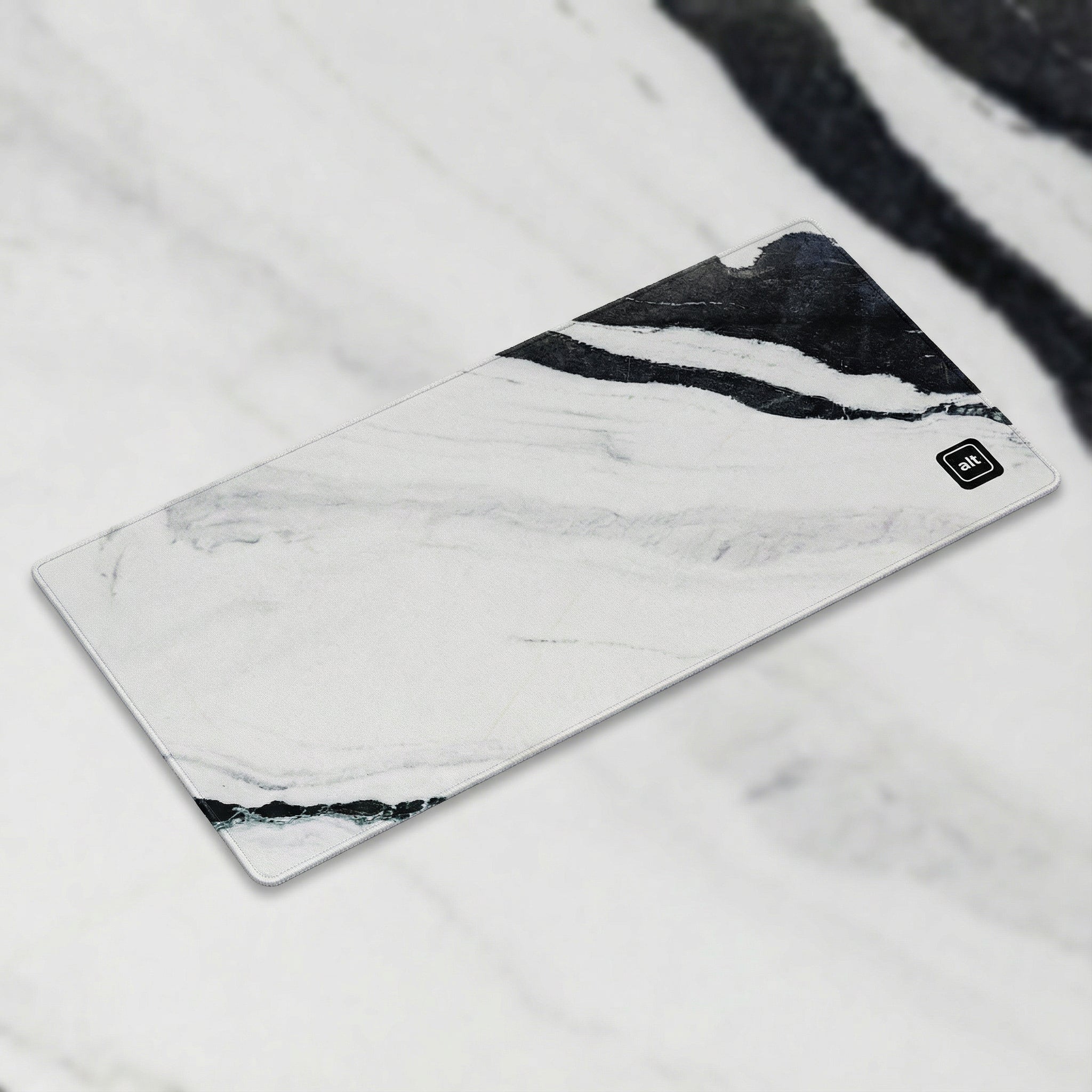 Black and White Marble Mousepad - [alt_customs]
