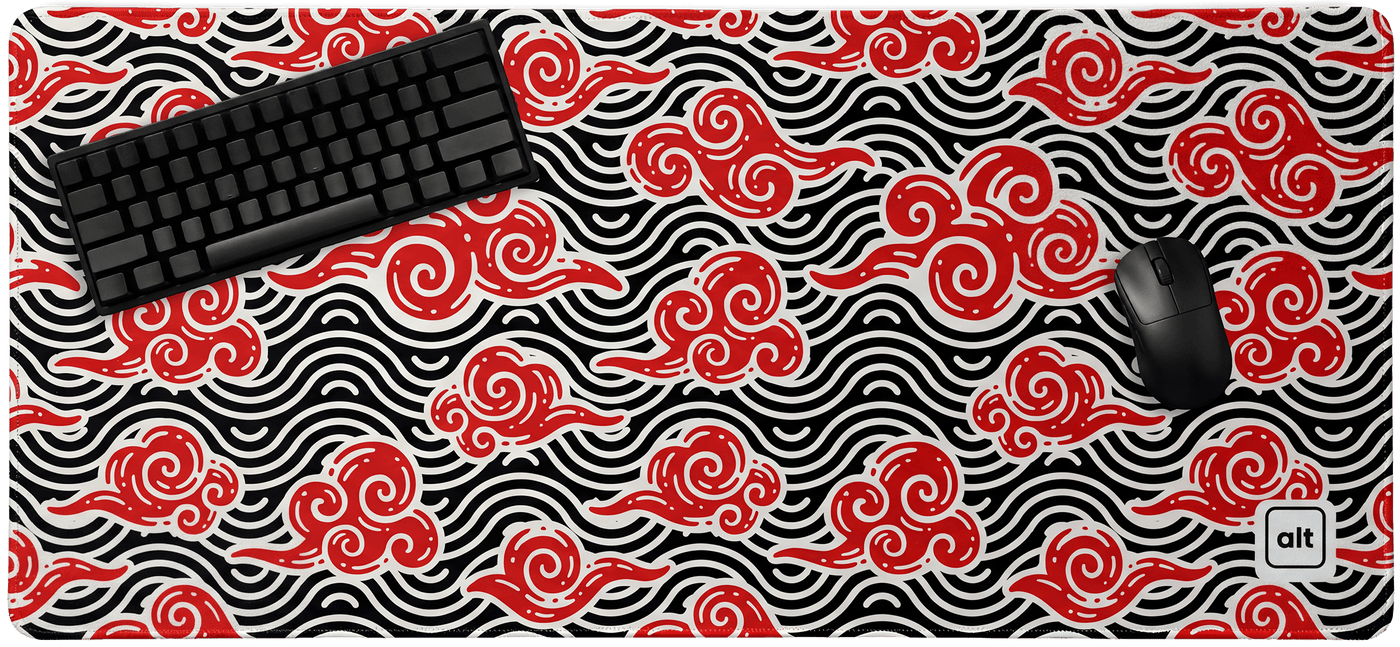Red Anime Clouds Mousepad