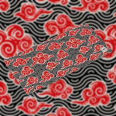 Red Anime Clouds Mousepad - [alt_customs]