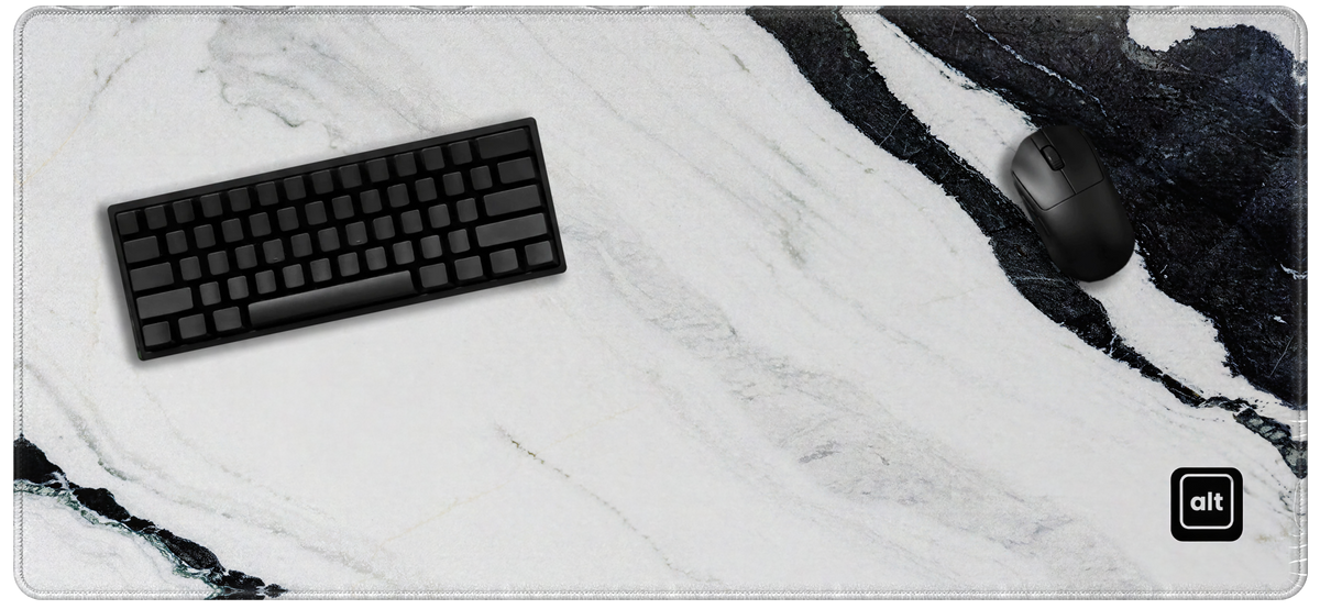 Black and White Marble Mousepad - [alt_customs]