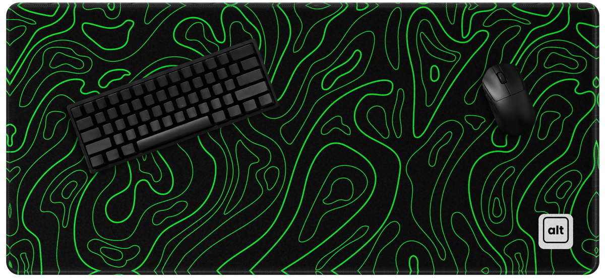 Green Black Damascus Mousepad - [alt_customs]