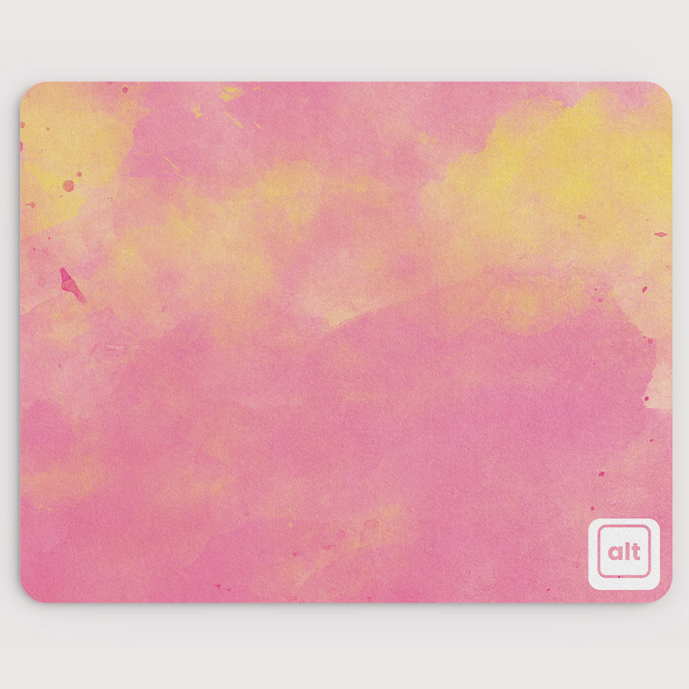 Pink and Gold Watercolor Mousepad