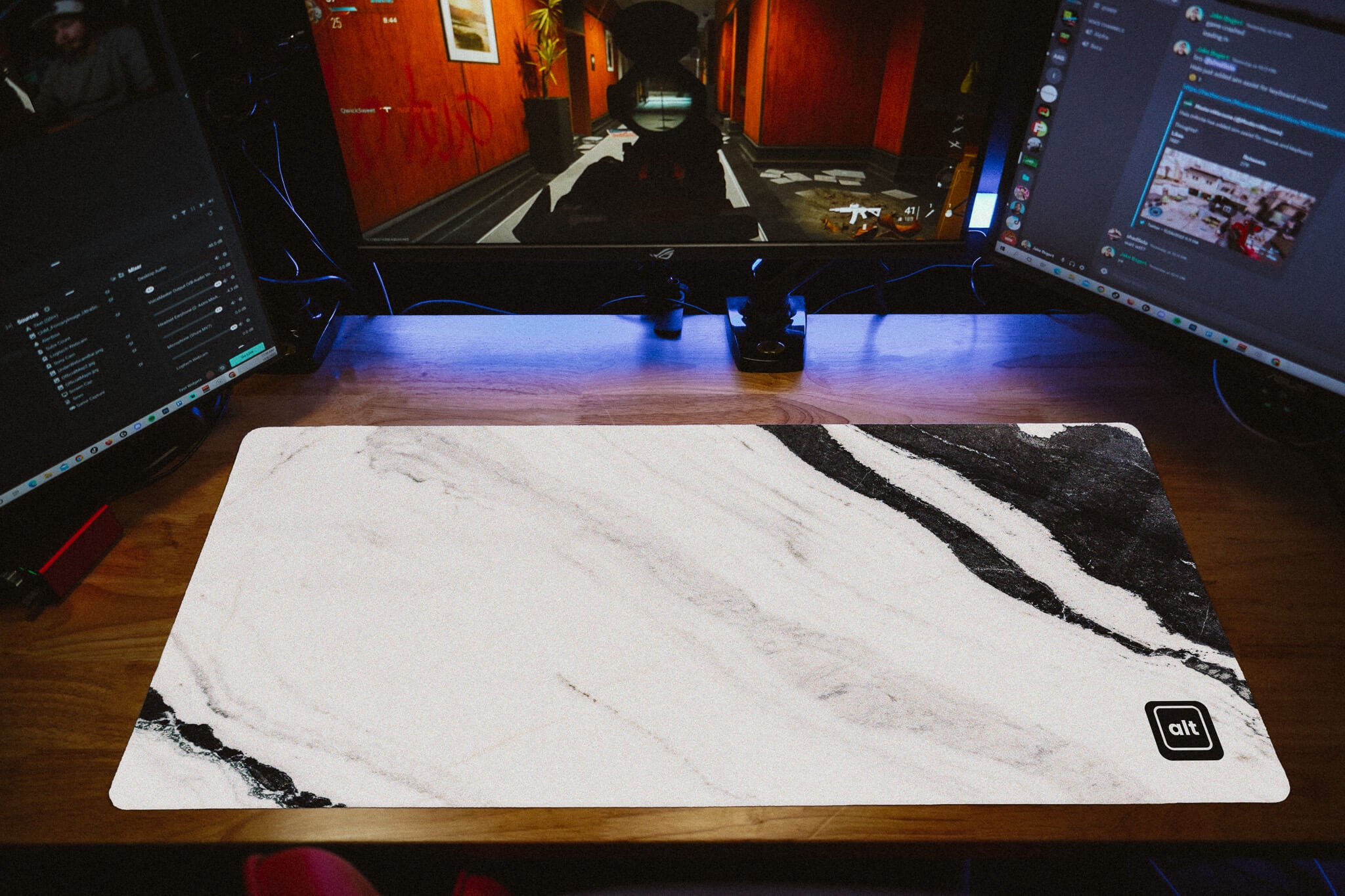 Black and White Marble Mousepad