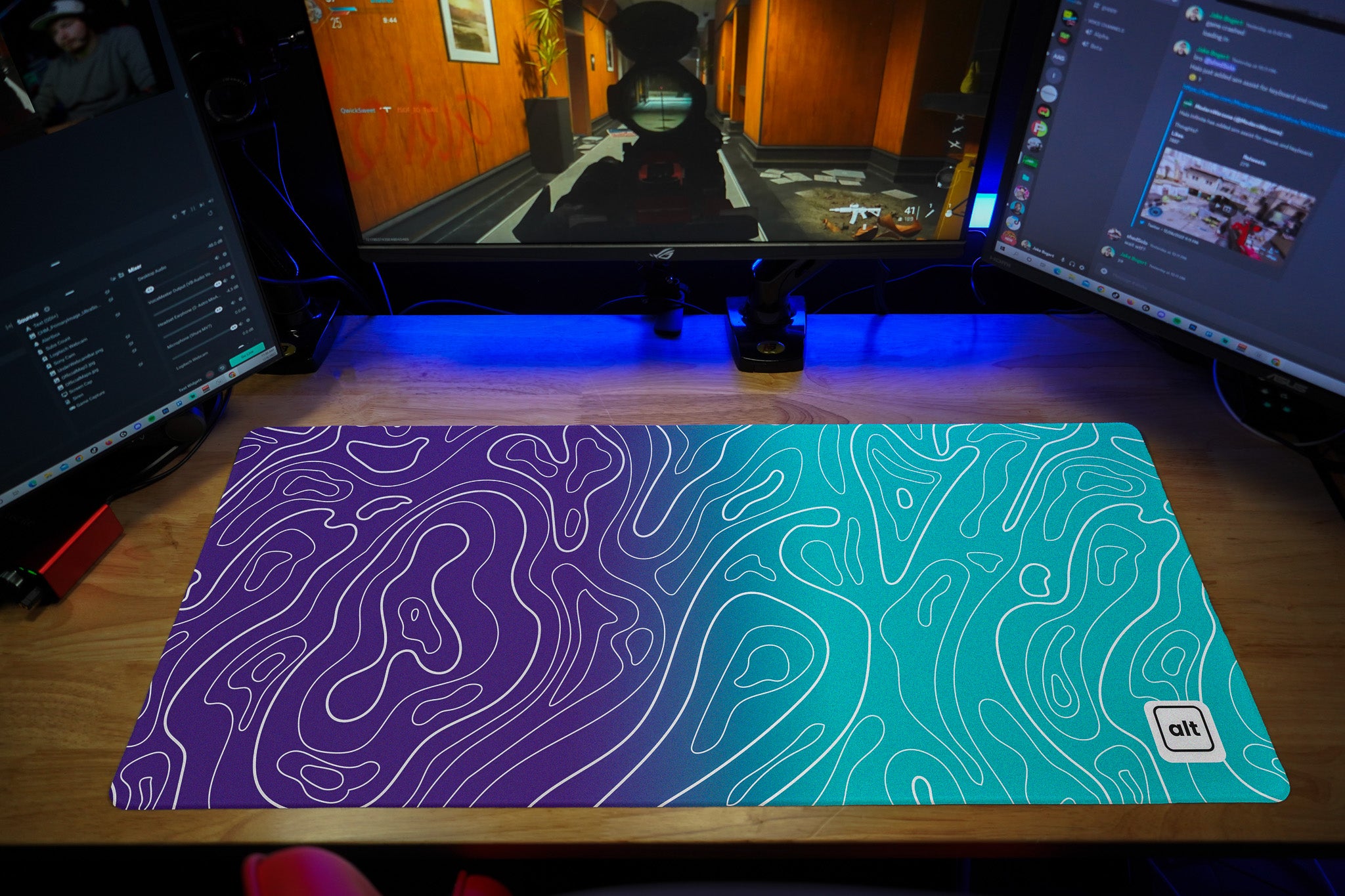 Purple Ombre Damascus Mousepad