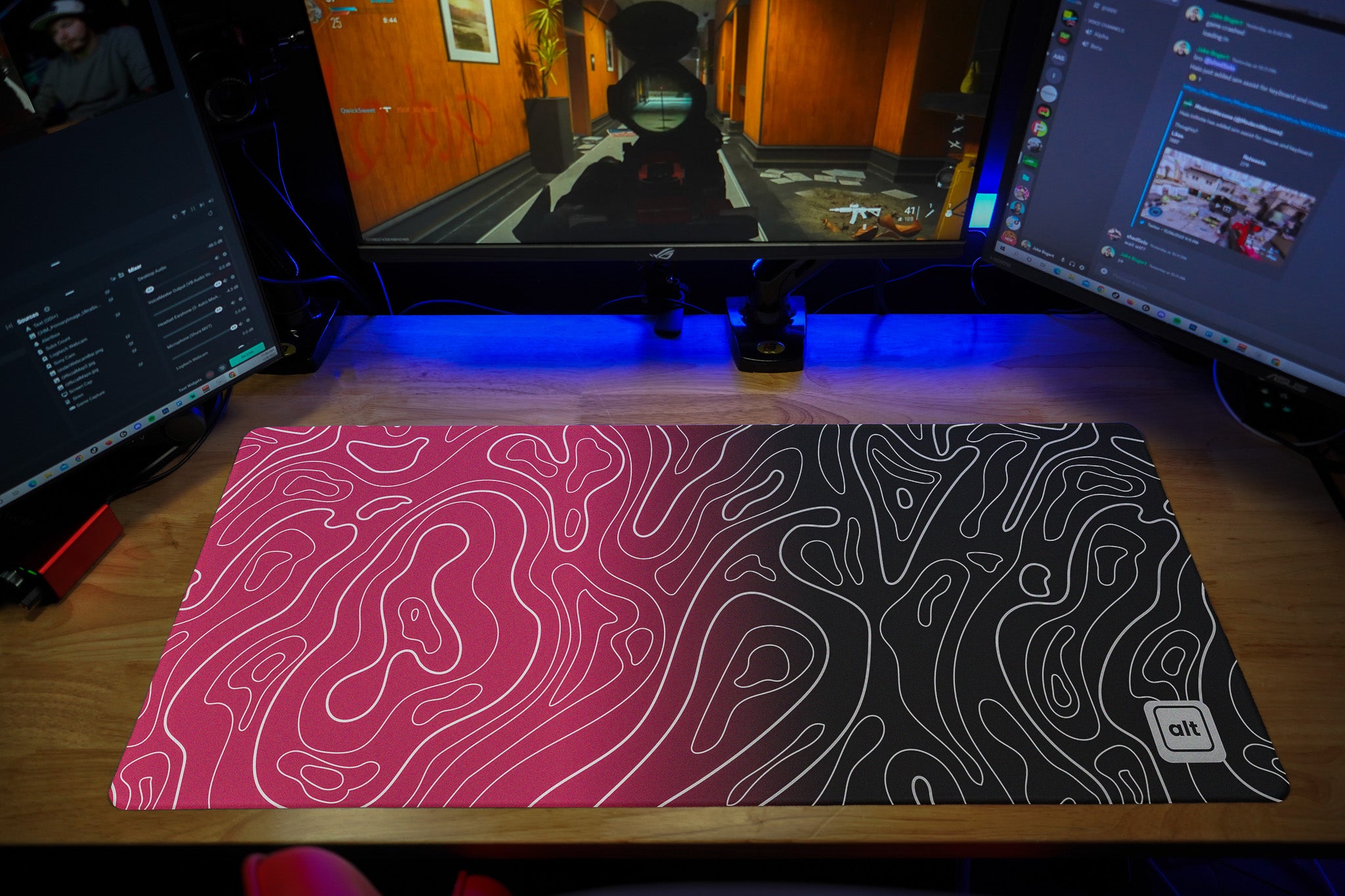 Pink Ombre Damascus Mousepad