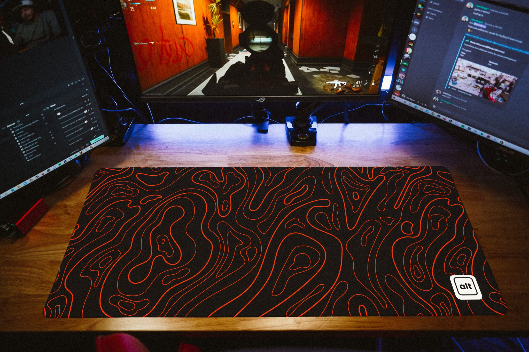 Orange Black Damascus Mousepad