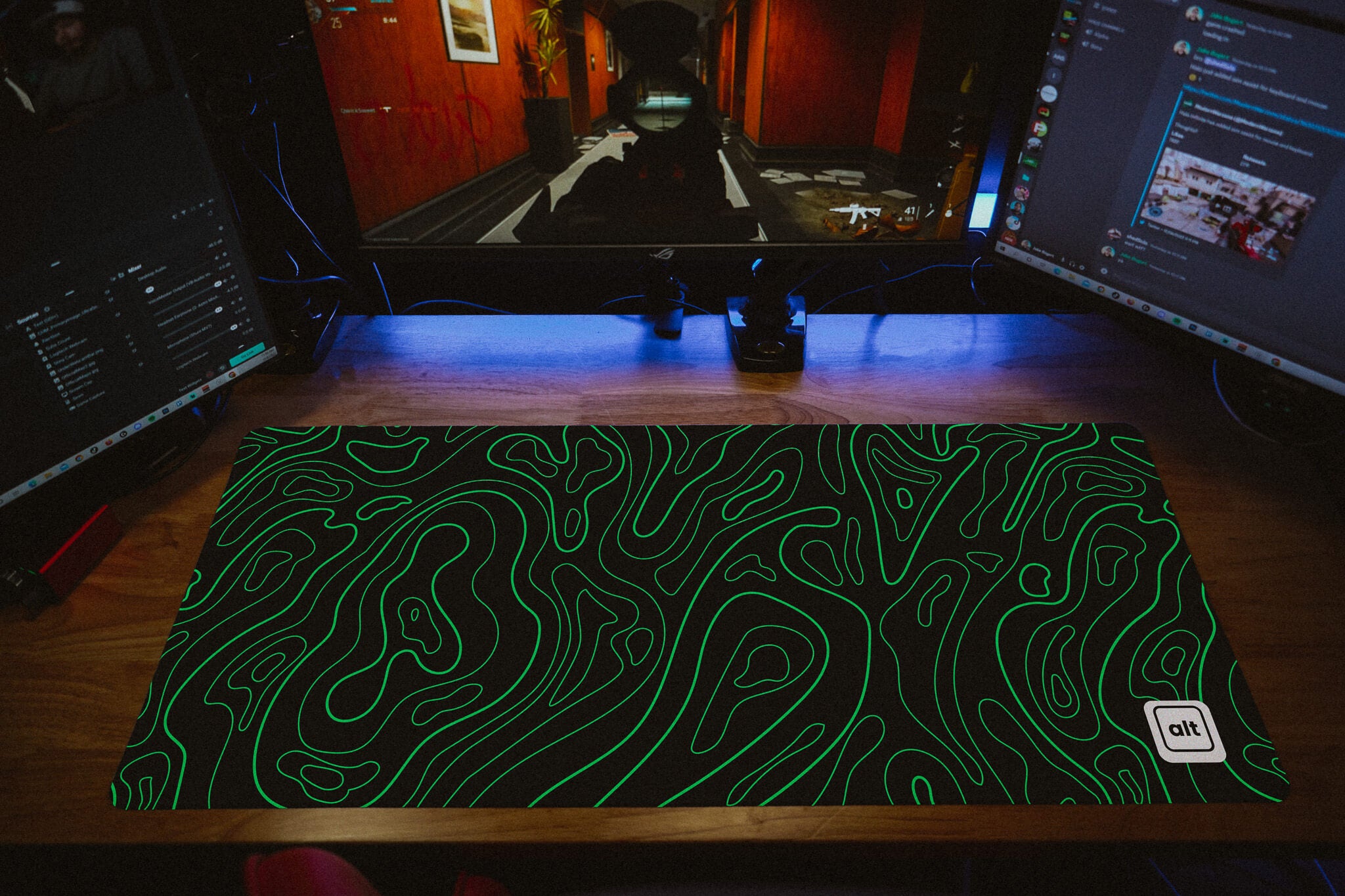 Green Black Damascus Mousepad