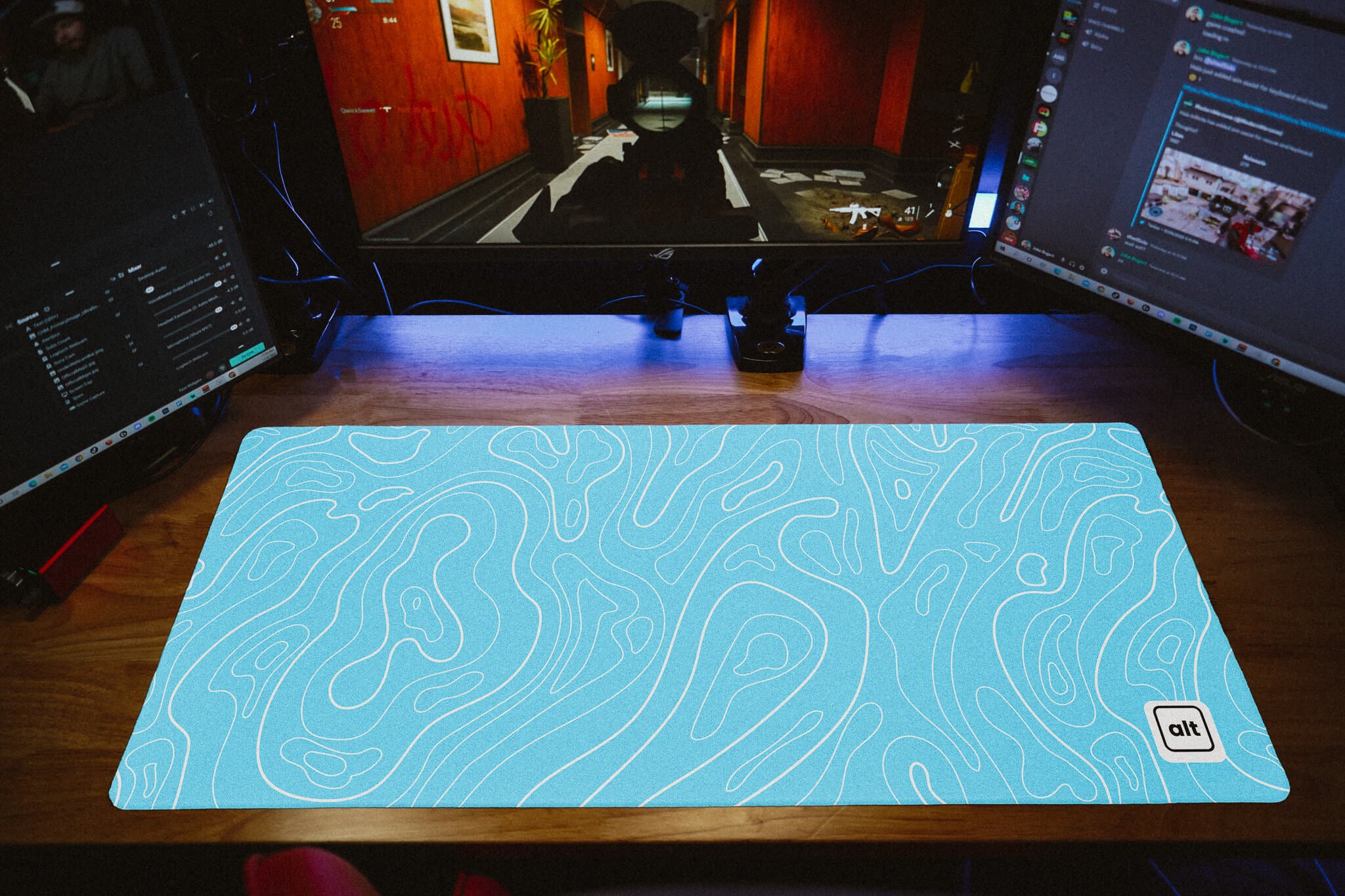 Blue Damascus Mousepad